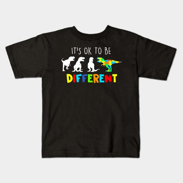 autism awareness T-Shirt It's Ok To Be Different Autism Gift Kids T-Shirt by cotevalentine